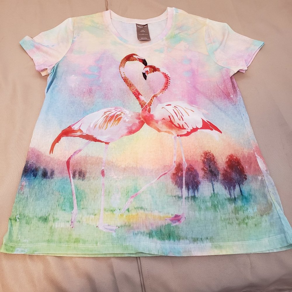 Tye dyed Flamingo Tee